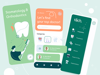 Dentist service - Mobile app app app design dentist dentist app health health app healthcare healthcare app mobile app mobile app design mobile design mobile ui