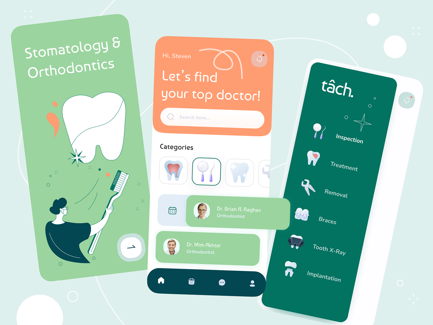Dentist service Mobile app by Anastasia Golovko on Dribbble