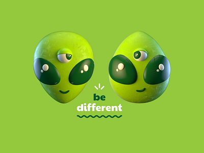 be different 3d alien animation art character design motion graphics