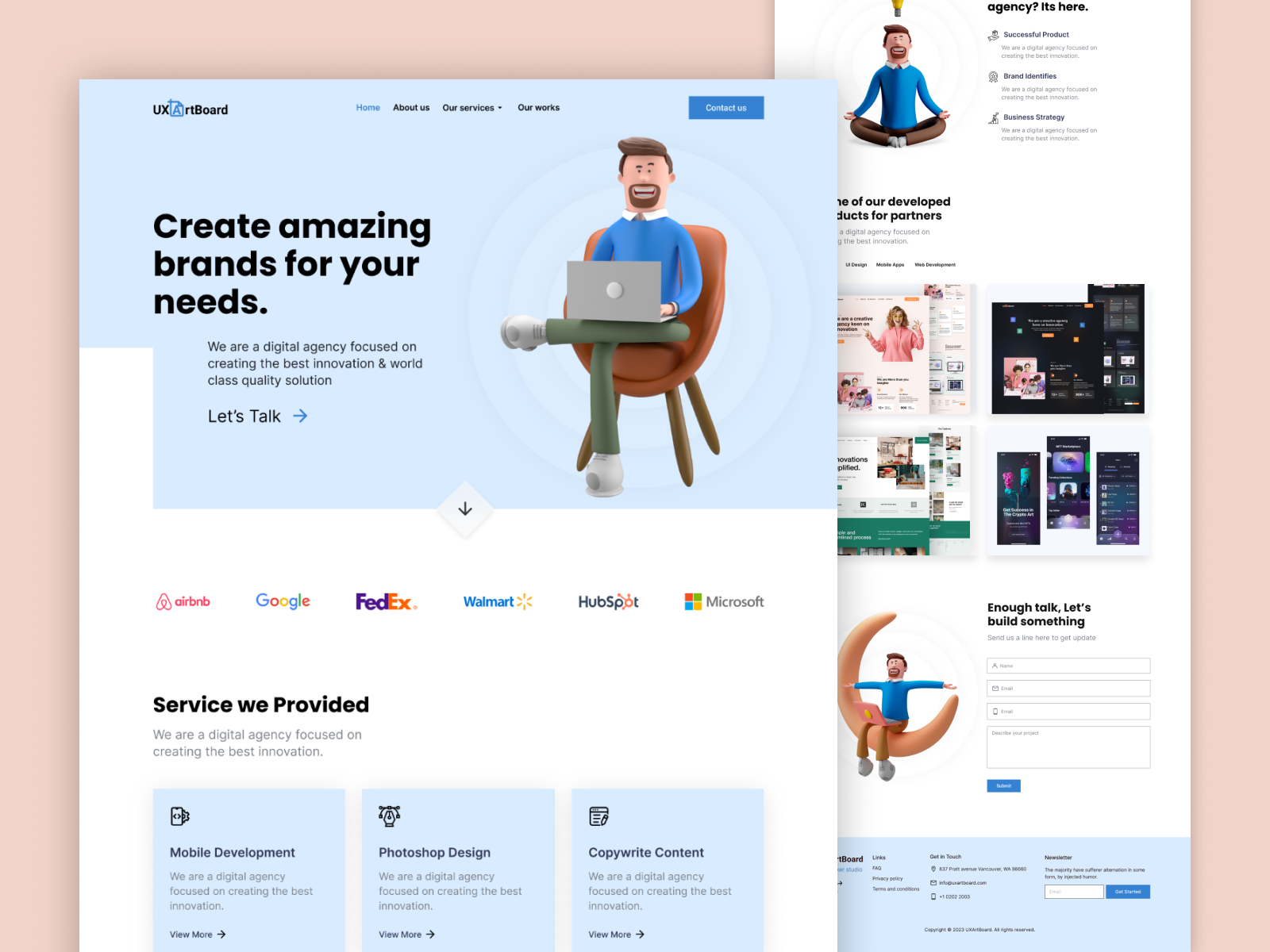 Creative Agency Website Design #3 by UX Artboard on Dribbble