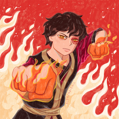 🔥 Prince Zuko aesthetic animation art atla avatar avatar the last airbender characterdesign design fanart fire fire bender flat hot illustration minimal prince prince zuko red watercolor zuko