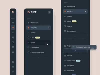 Navigation Interface interface menu navigation product design sidebar task manager ui ux web app web design