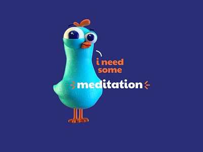 i need some meditation 3d animation art bird blue character design graphic design illustration motion graphics