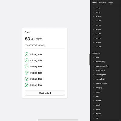 Testing the Pricing Component in Figma components design system designer figma interface pricing responsive switch symbols toggle ui ui kit ux web