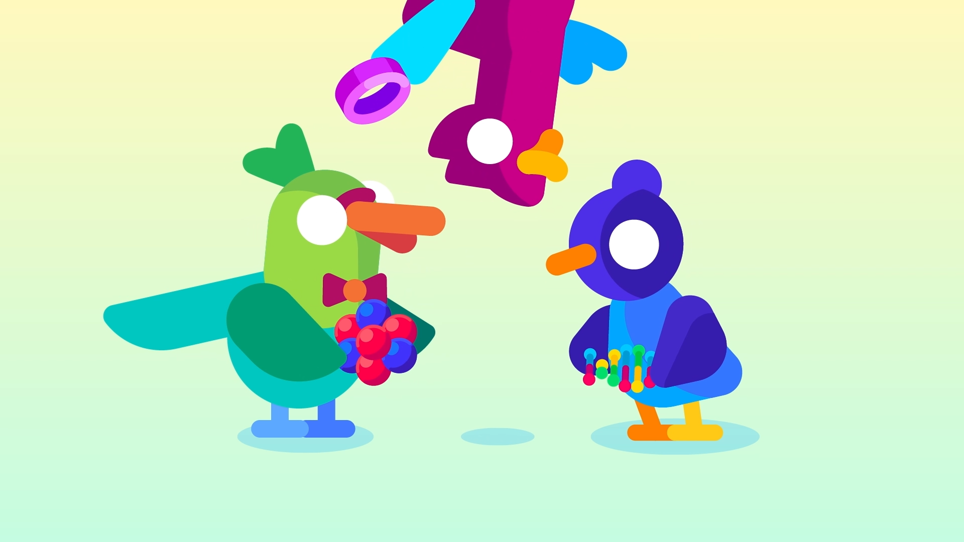 Kurzgesagt - Fight 2d after effects birds brawl character animation characters fight illustration kurzgesagt motion design motion graphics scientists smoke