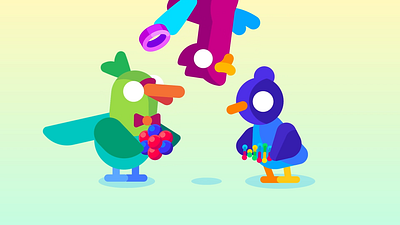 Kurzgesagt - Fight 2d after effects birds brawl character animation characters fight illustration kurzgesagt motion design motion graphics scientists smoke