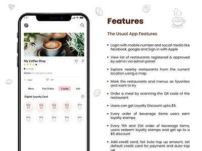 Food & Beverage Ordering Application - The Usual branding graphic design ui
