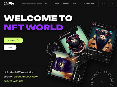 NFT Marketplace animation concept discover future logo marketplace motion graphics nft nft marketplace ui ui concept ux webdesign world