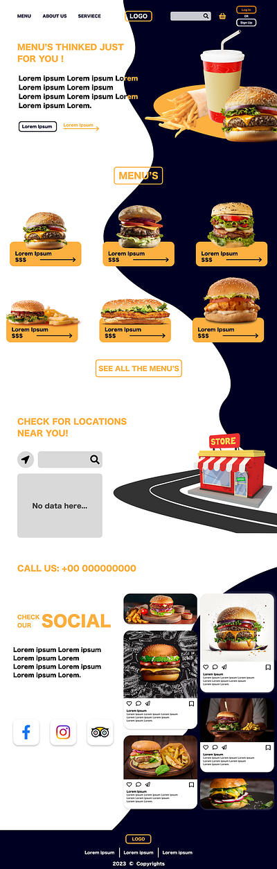 Fast Food website mockup food website graphic design illustration restaurant ui website website design