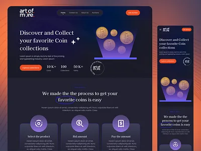 Auction Landing Page | Dark UI UX Design auction design auction website auction website design dark ui ux design dark website landing page
