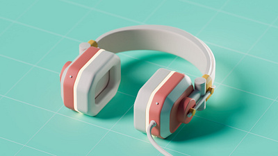 Headphone 3d audio cinema 4d graphic design headphone illustration isometric lowpoly music
