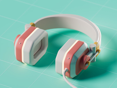 Headphone 3d audio cinema 4d graphic design headphone illustration isometric lowpoly music