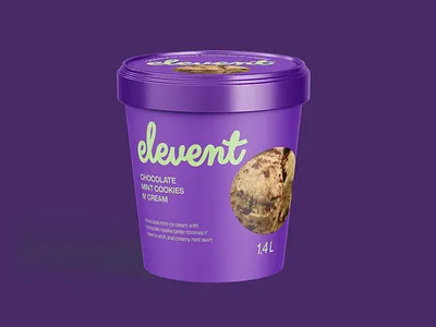 Elevent Ice Cream Packaging Lable Design branding design graphic design ice cream label design logo package packaging design packaging label