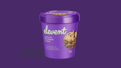 Elevent Ice Cream Packaging Lable Design branding design graphic design ice cream label design logo package packaging design packaging label
