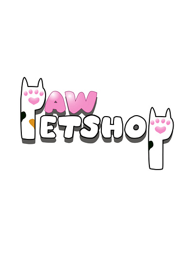 Paw petshop design logo vector
