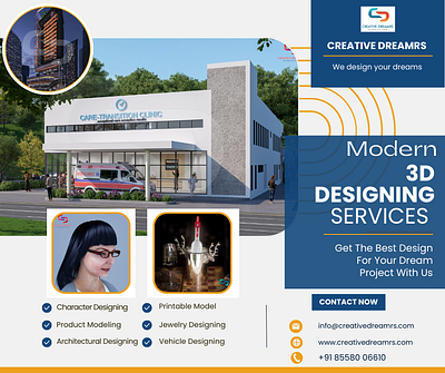 Trendy 3D building design Mohali- CREATIVE DREAMRS 3d 3d des 3d modeling 3d rendering art design designing illustration logo modeling visualization