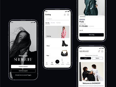 Showoff | Brand Clothes Retail App app concept app design clothing shop ecom platform ecommerce luxury clothes mobile app design online store reseller retail app retail industry ui user expirience user interface ux