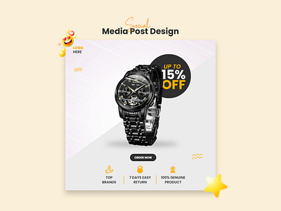 Social Media Post | Banner | ads Design brand watch socialmarketing watch banner watch post design
