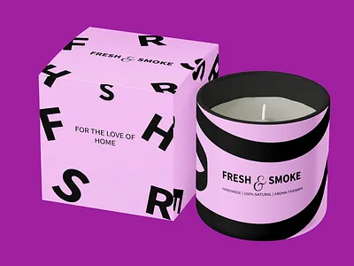 Fresh & Smoke Candle Box Design box design box label design branding candel candels design graphic design graphic designer illustration label design logo packaging design product design product label design