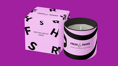 Fresh & Smoke Candle Box Design box design box label design branding candel candels design graphic design graphic designer illustration label design logo packaging design product design product label design