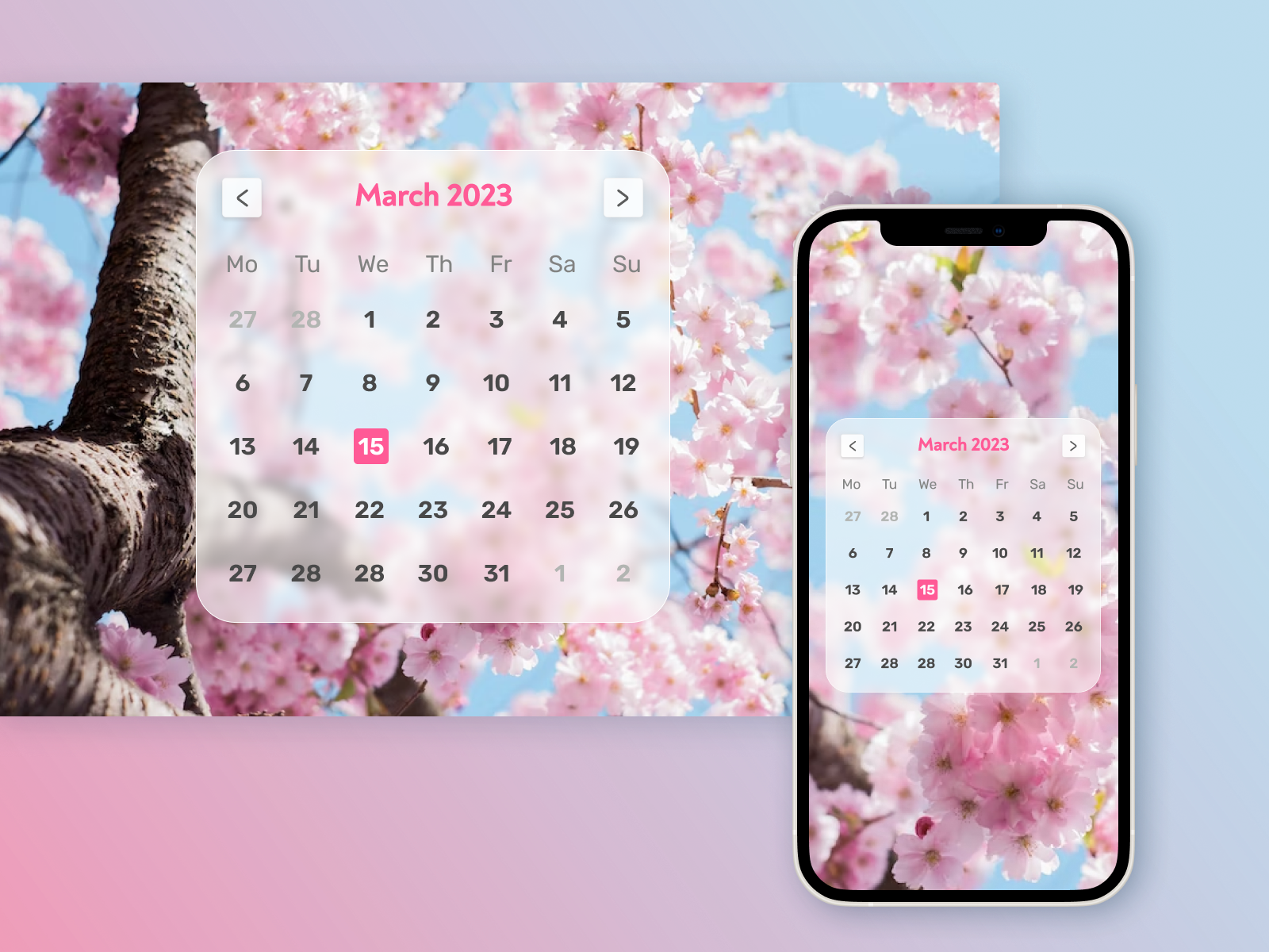 Spring calendar by Eva on Dribbble
