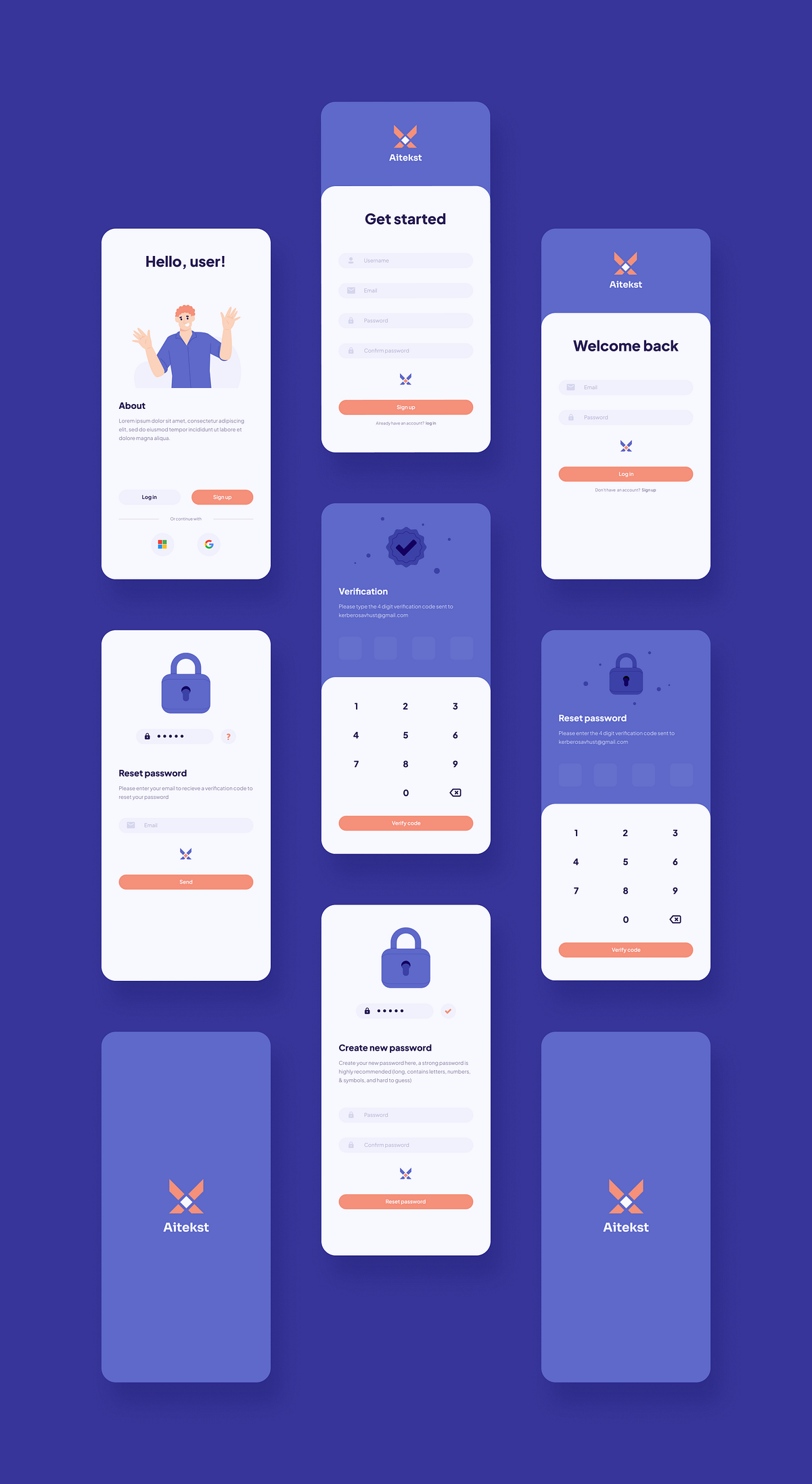 UI/UX sign-up flow for a fake social media mobile app by zarve on Dribbble