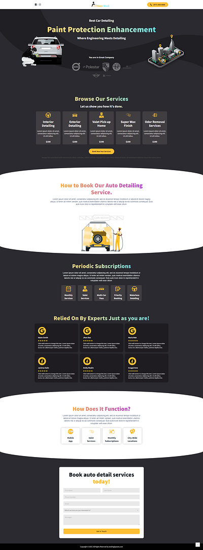 Car Detailing Lead Generation Landing Page design landing page lead generation template wordpress