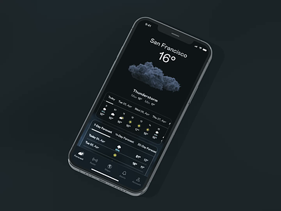 Weather app concept animation app concept forecast mobile motion design prototype ui