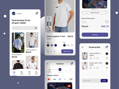 Clothing Store App app branding design graphic design motion graphics ui ux