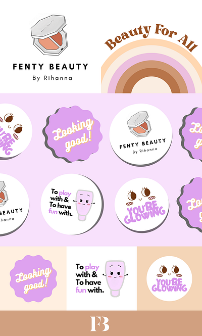 Brand stickers - FENTY BEAUTY branding design graphic design