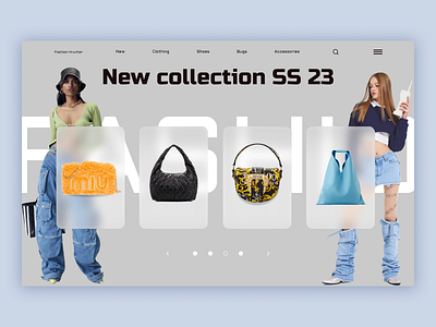 Fashion Hunter bags branding design fashion ui website