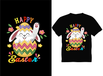 HAPPY Easter Typography T shirt Design best design best t shirt design easter egg graphic design happy logo rabbit t shirt typography vector