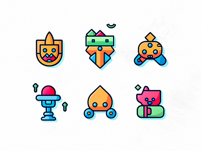 Weird icons set for a game flat game graphic design icon icons