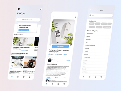 A Modern and Intuitive UI Design for Seamless Learning Experienc adobe xd app design app ui app ux design e learning figma ui uiux ux