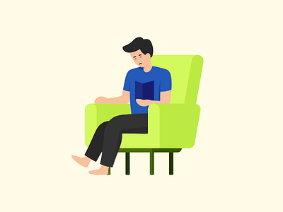 A man sleeping in a sofa design graphic design illustration