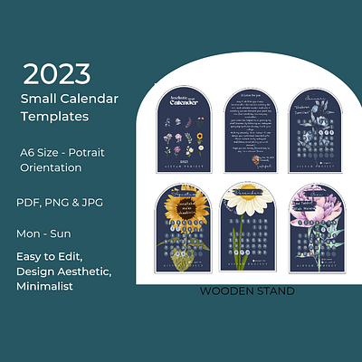 Template Dume Small Calendar theme flowers branding design graphic design mockup ui vector
