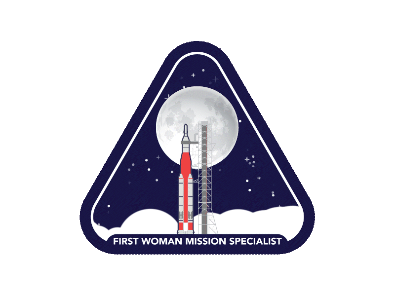 NASA - First Woman Mission Specialist (Badges) 3d modeling animation astronomy badge badge design female empowerment graphic design motion graphics nasa science communication space exploration space technology ui