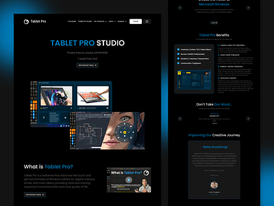 Tablet Pro - SaaS Landing Page Design design figma landing page minimal product design saas saas platform software software as a service tablet ui uiux ux web design web designer web site webdesign webpage website website design