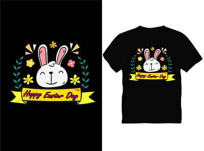 Happy Easter Day Typography T shirt Design best design best t shirt design flowers graphic design rabbit t shirt typography vector