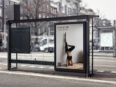 Yogicor- Yoga Studio-street poster branding design graphic design logo