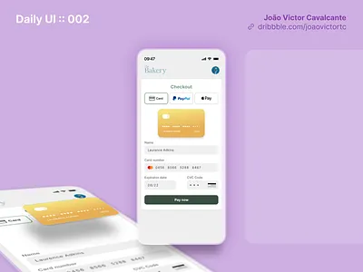 Daily UI 002 - Credit Card Checkout | Joao Victor Cavalcante credit card dailyui design graphic design ui ux
