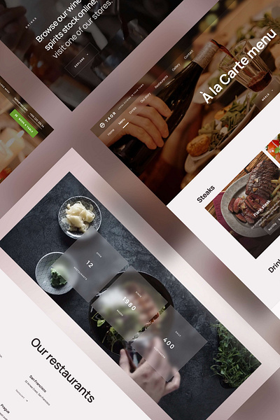 Restaurant website designs: Taor - Webflow template bar clean creative design elegant interaction interactions landing page metrik template minimal modern restaurant template ui uidesign uiux web webflow website winery