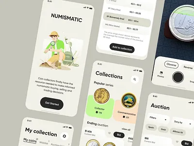 Numismatic app app best app best mobile app coin design mobile app mobile app design numismatic top app design top mobile app ui ui design user experience user interface ux ux design
