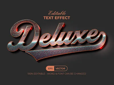 Deluxe Text Effect Vintage Metal Style design editable effect font glitter gold lettering luxury metal modern style text type typeface typography vector