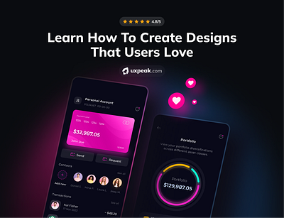 Learn UX/UI Design & Figma | Uxpeak 3d app course design figma figma course learn ux mobile app mockup modern ui ux course ux ui web design
