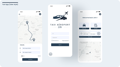 Taxi Lille - Taxi App airport app design taxi uber ui ux