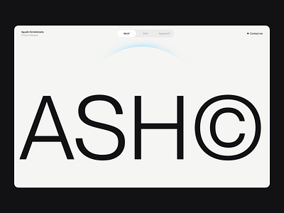 ASH© – Portfolio Website design portfolio ui ux website