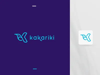Kakariki Logo bird logo mascot monogram monolinel