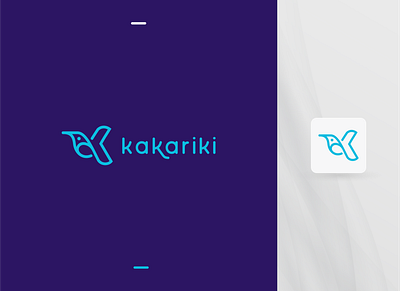 Kakariki Logo bird logo mascot monogram monolinel
