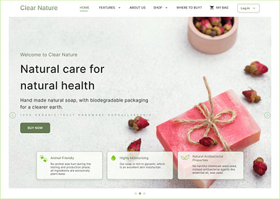 Website hero section for natural soap design hero section natural soap ui ui design web design